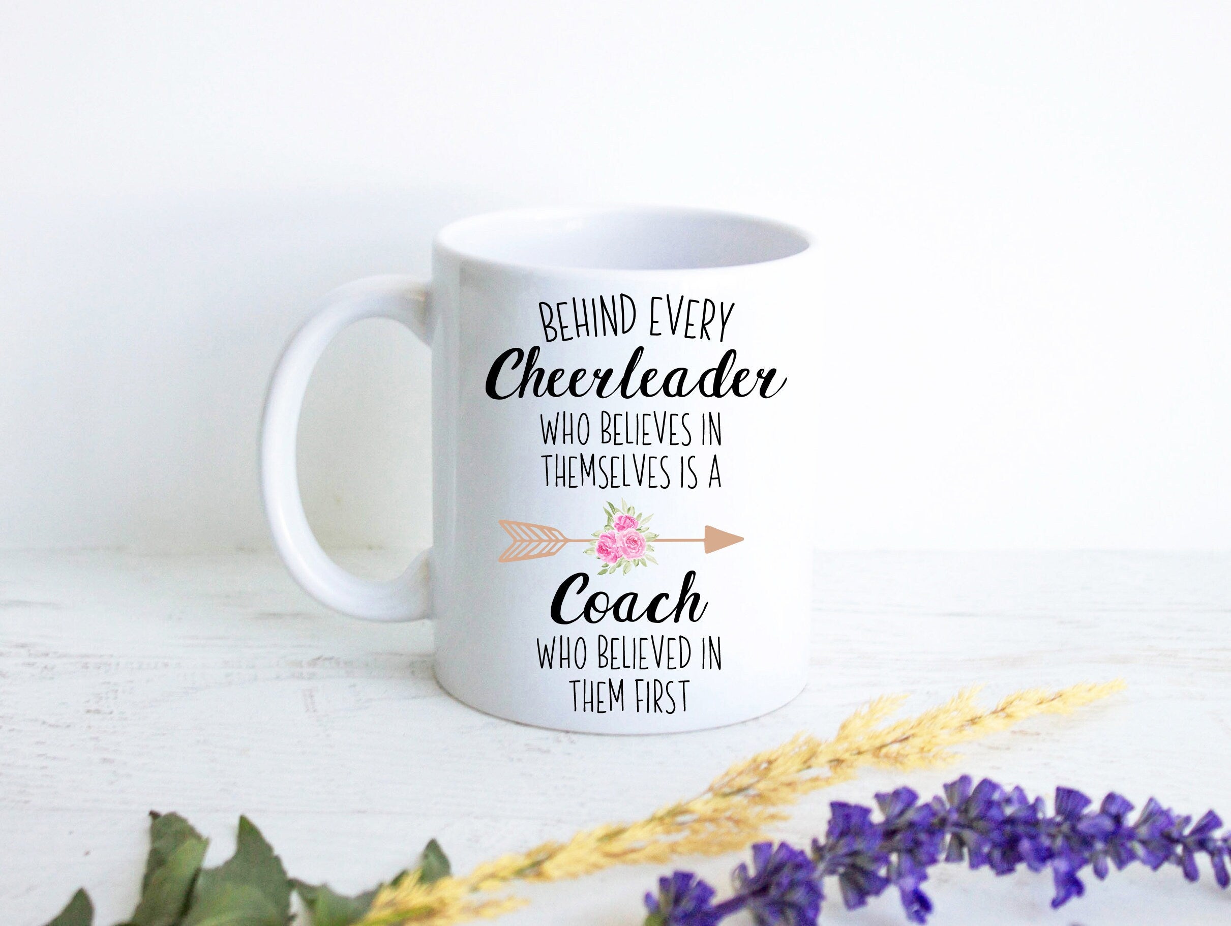 Coach Gift, Coach Personalized Gift, Coach Coffee Mug, Behind every cheerleader, Coach Birthday Gift, Gift From Student Coach Thank You Gift