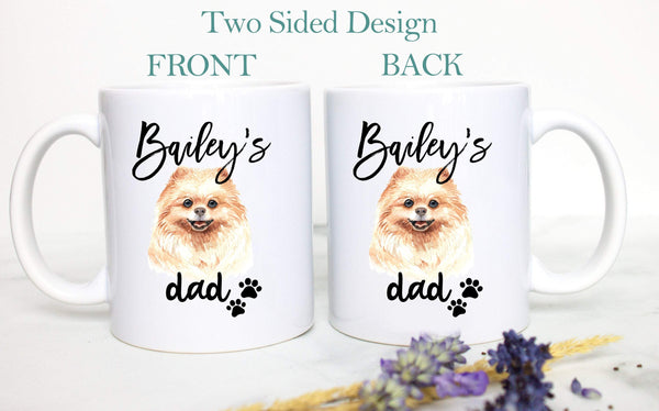 Personalized Pomeranian Mom and Dad Individual or Mug Set - White Ceramic Custom Mug