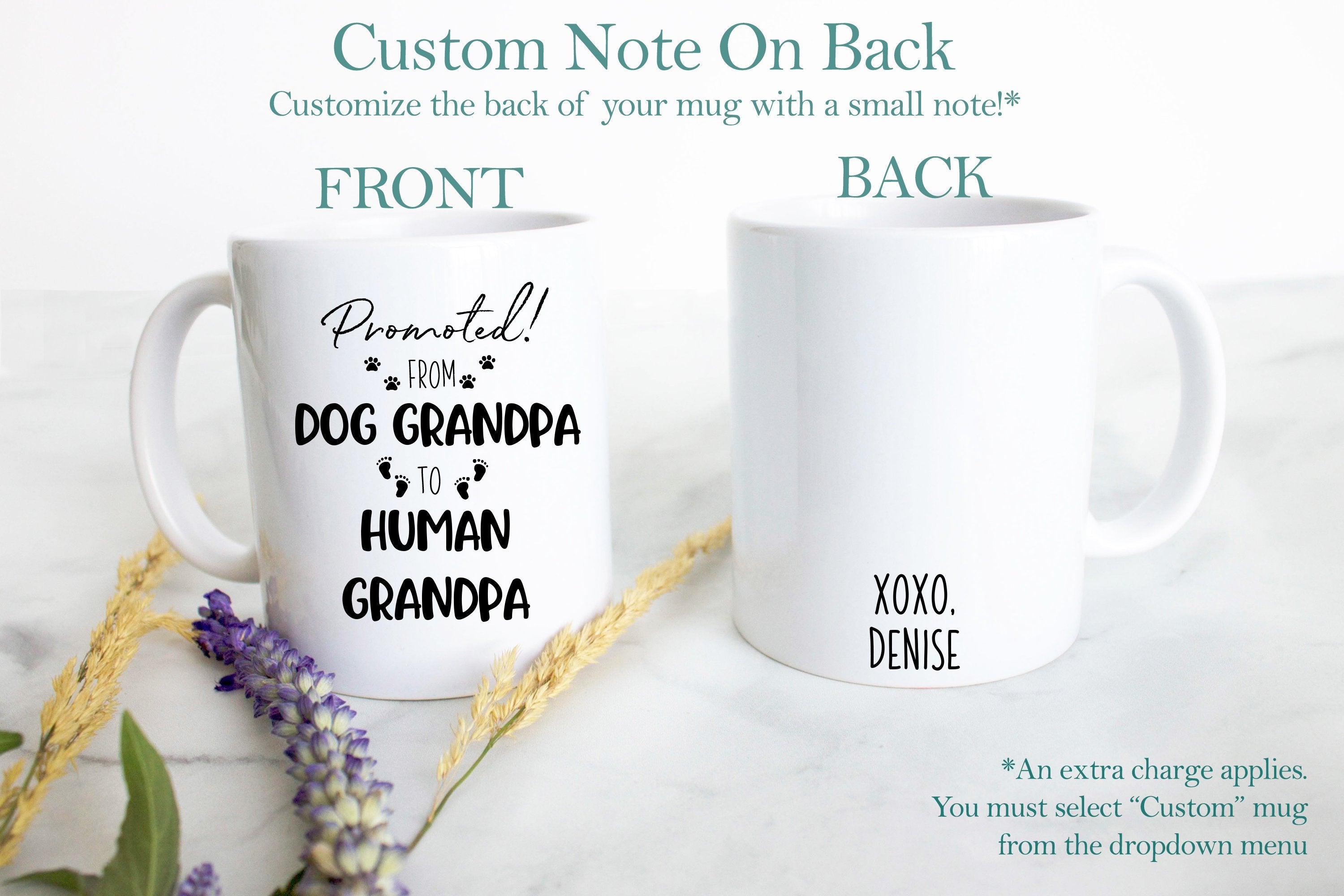 Promoted From Dog Grandpa To Human Grandpa - White Ceramic Mug