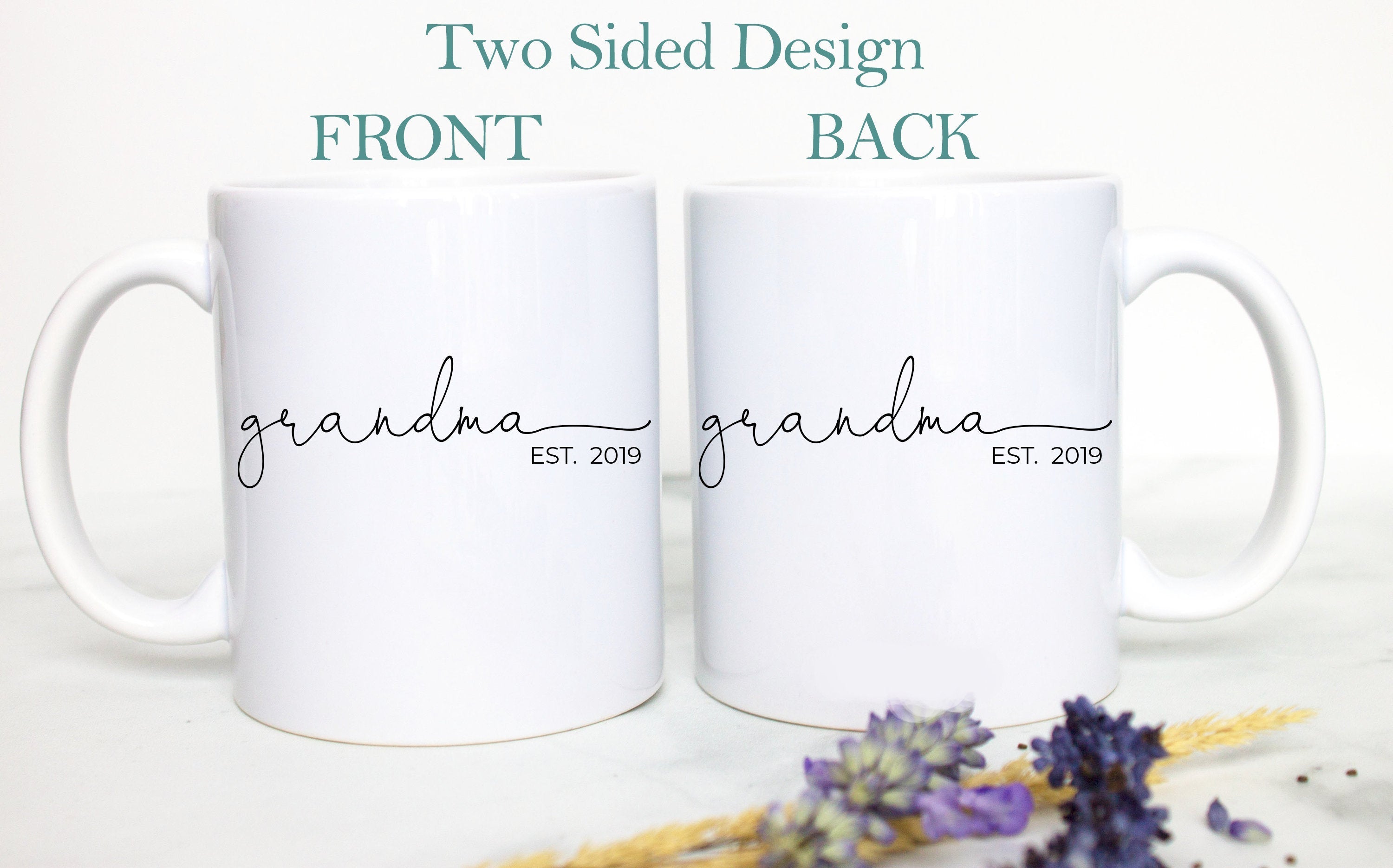 Grandpa and Grandma Individual or Mug Set - White Ceramic Mug - Inkpot