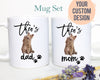 Personalized Brown Tabby Cat Mom and Dad Individual or Mug Set - White Ceramic Custom Mug