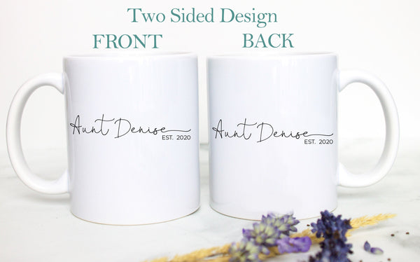 Personalized Name Aunt and Uncle Individual or Mug Set #4 - White Ceramic Mug - Inkpot