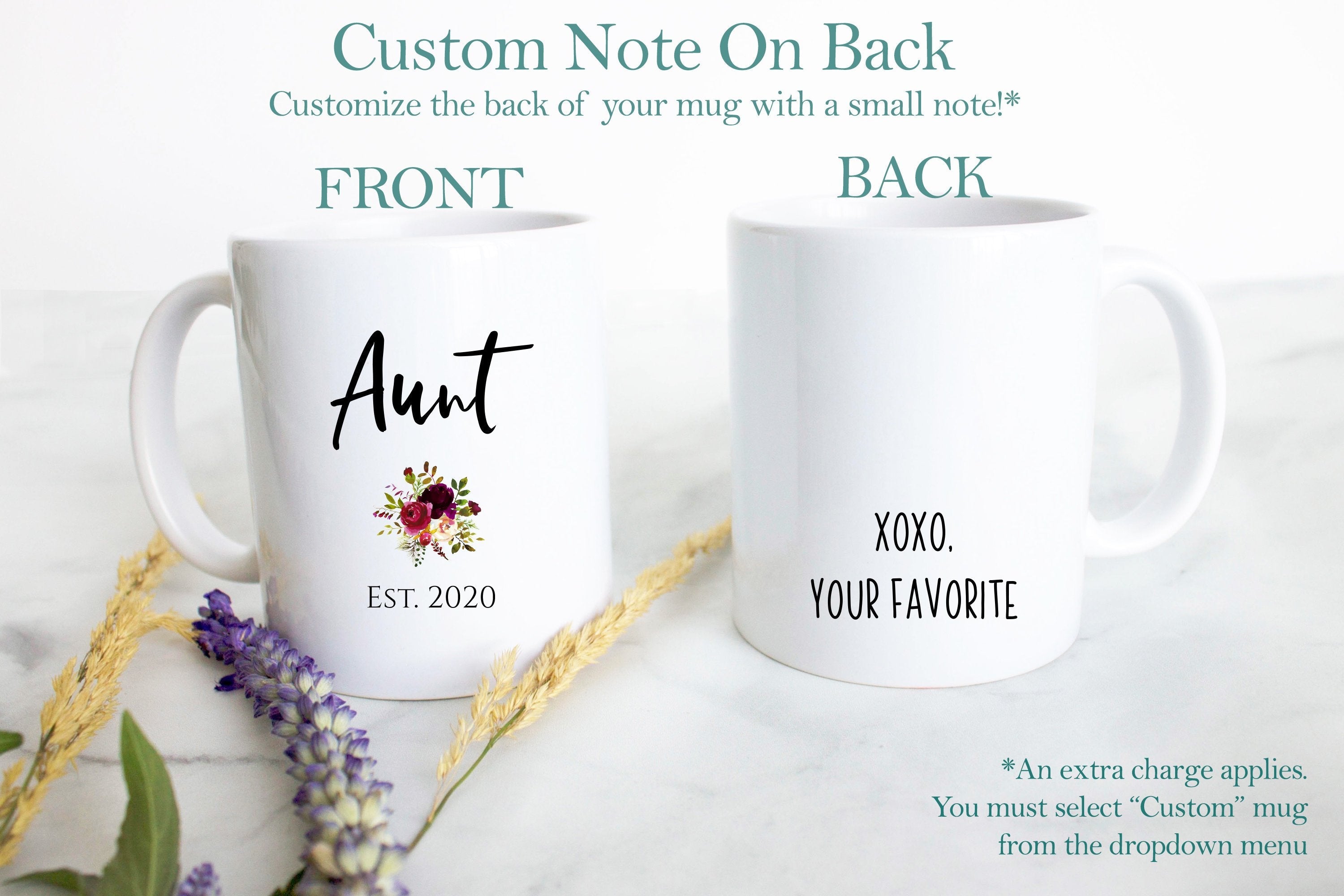 Personalized Aunt and Uncle Individual or Mug Set- White Ceramic Mug