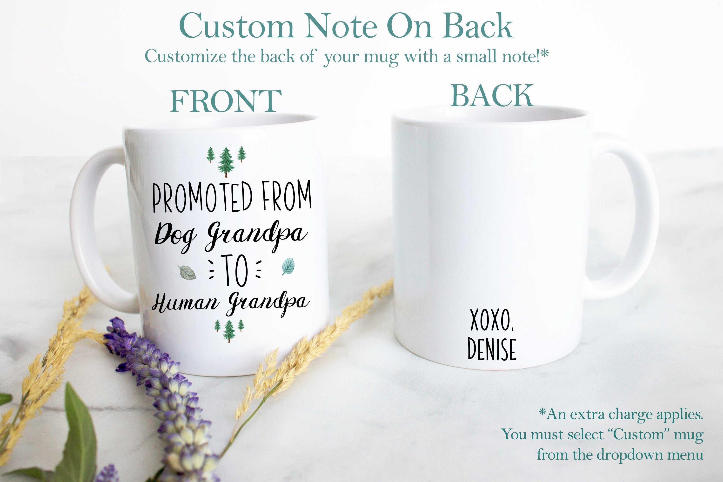 Promoted From Dog Grandma and Grandpa To Human Grandma and Grandpa Individual or Mug Set #2 - White Ceramic Mug - Inkpot