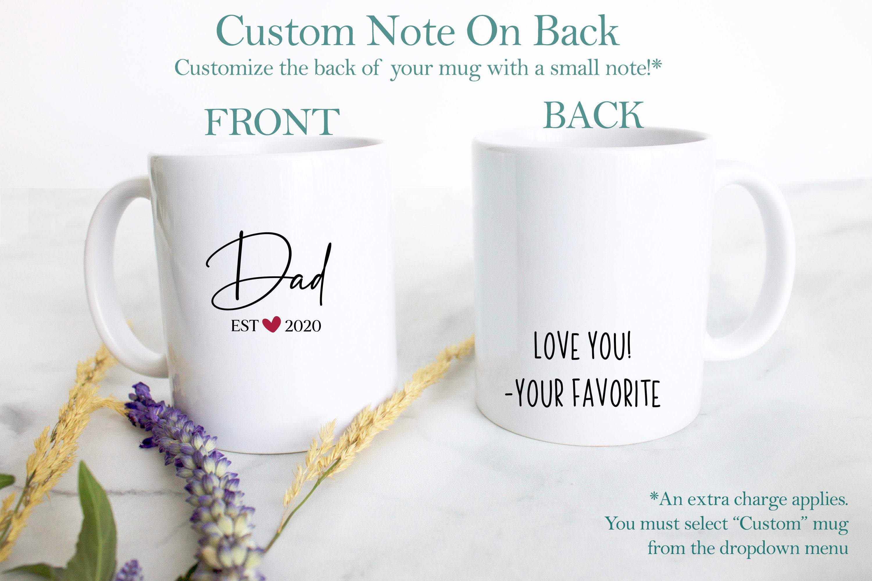 Mom and Dad Individual or Mug Set EST - White Ceramic Mug - Inkpot