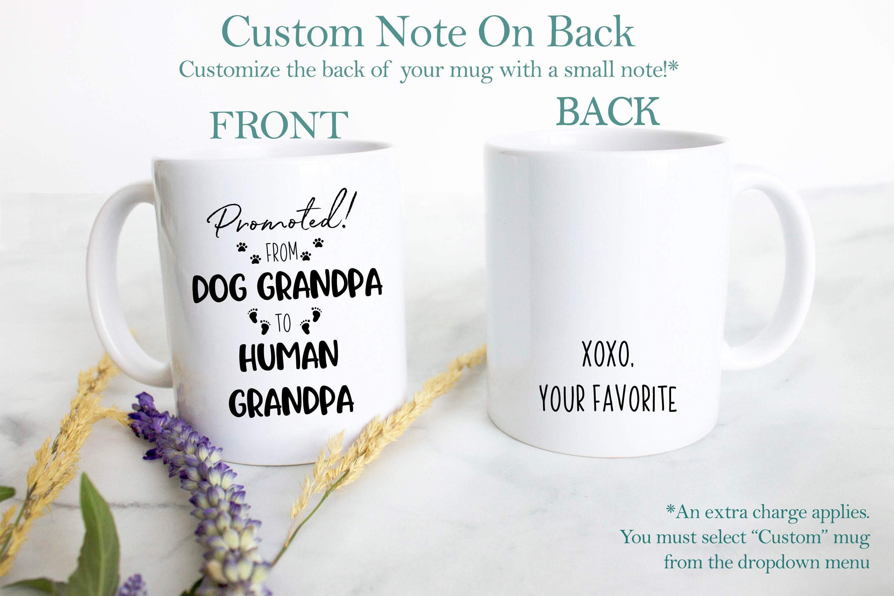 Promoted From Dog Grandma and Grandpa To Human Individual or Mug Set #3 - White Ceramic Mug - Inkpot