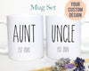 Personalized Aunt and Uncle Individual or Mug Set Rae Dunn Inspired - White Ceramic Mug