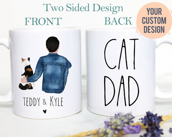 Custom Cat Dad - White Ceramic Mug