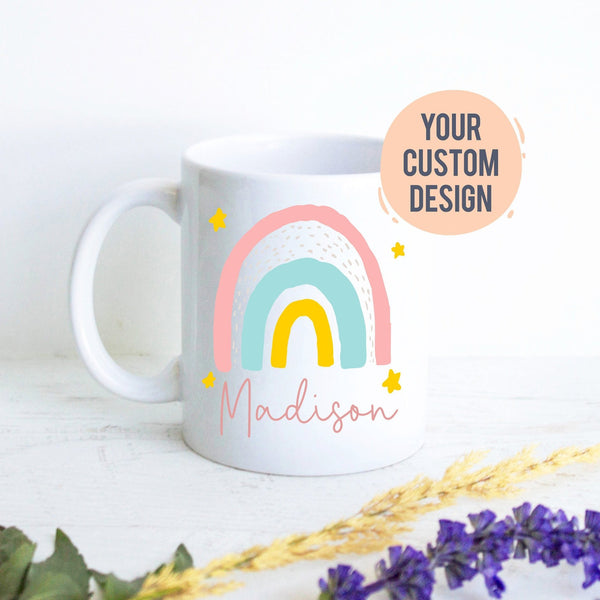 Personalized Name Pastel Rainbow - White Ceramic Mug