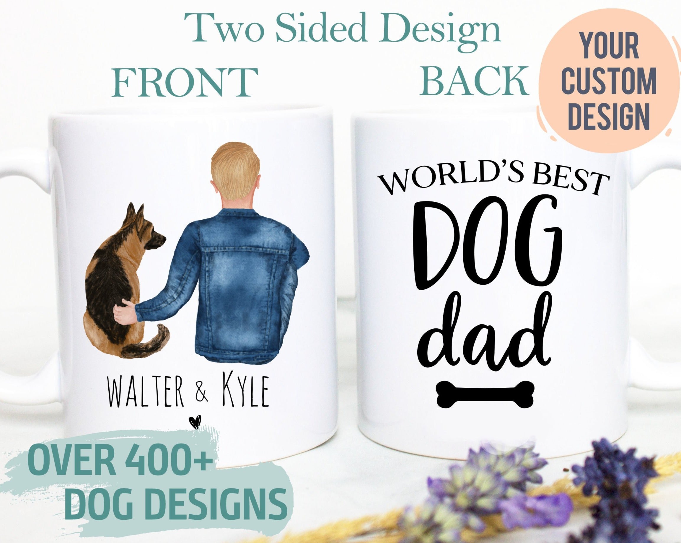 Custom Dog Dad #5 - White Ceramic Mug