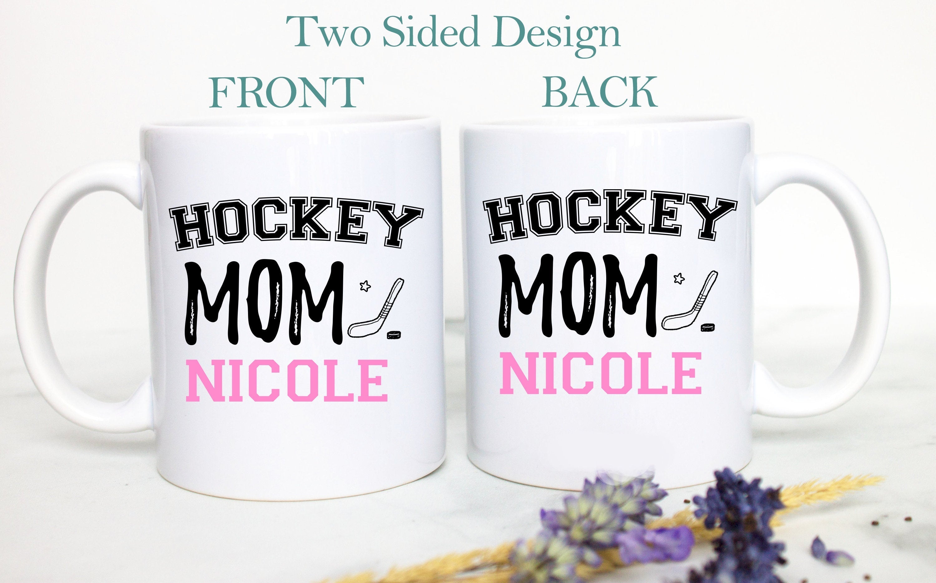 Hockey Mom Dad Individual OR Mug Set - White Ceramic Mug