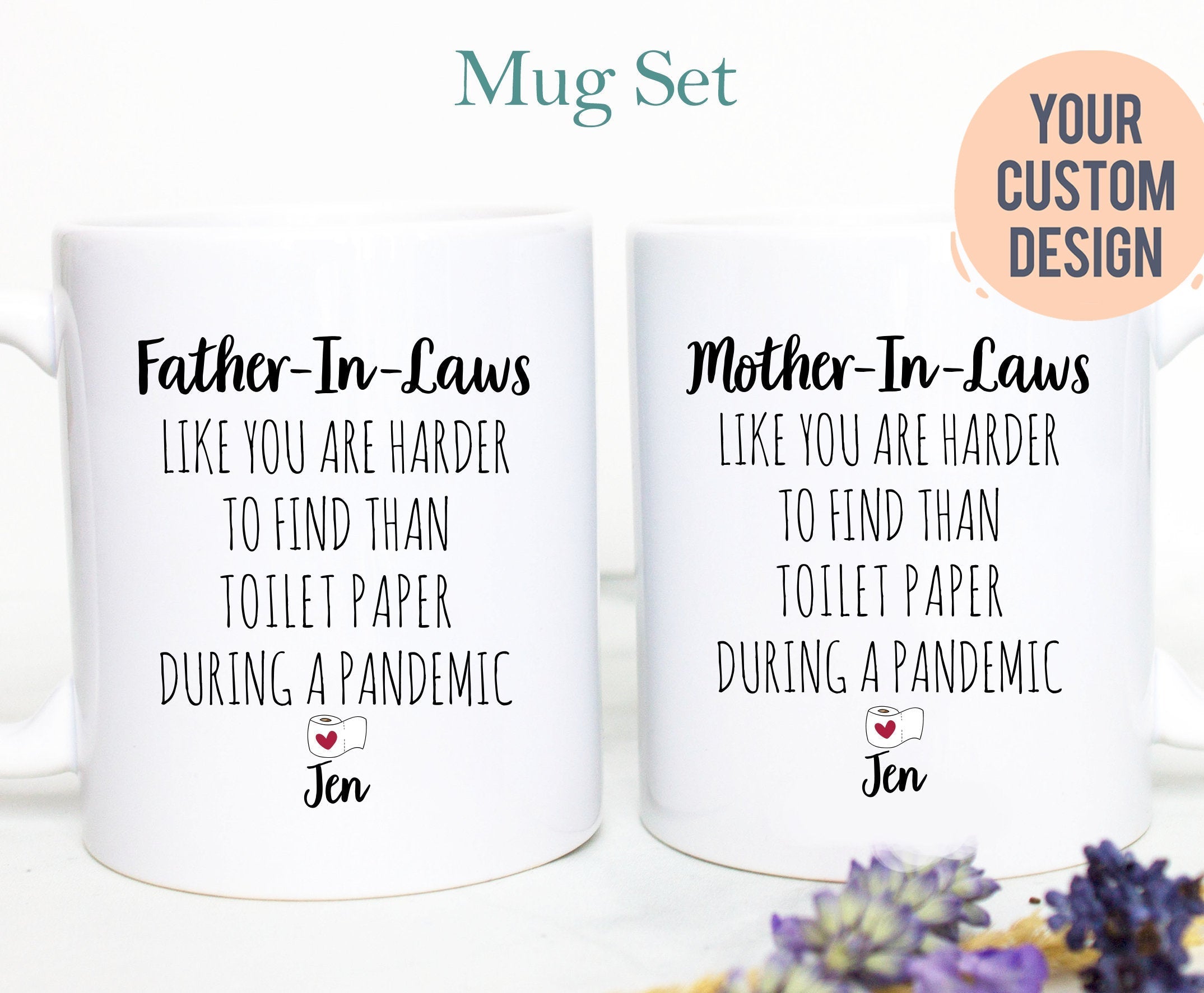 Personalized Father's Day Mother's Day Gift Individual OR Mug Set, Funny Mother In Law, Father In Law Mug, Pandemic Gift, Best Mother In Law