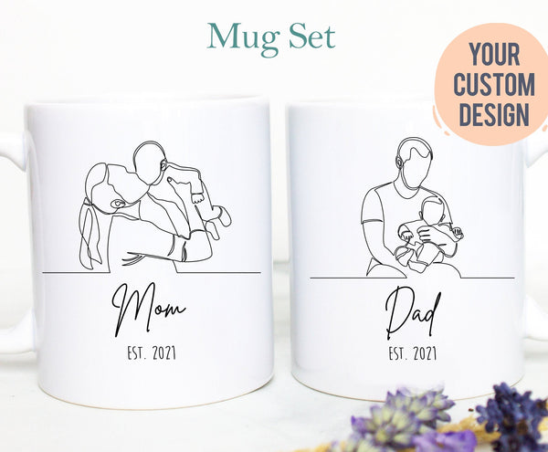 Promoted to Mom and Dad Individual OR Mug Set, Dad To Be Gift New Dad Gift, New Mom, Baby Reveal, Mom to be, Pregnancy Announcement