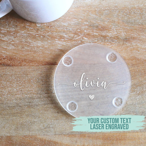 Laser Engraved Personalized Coaster - Custom Name