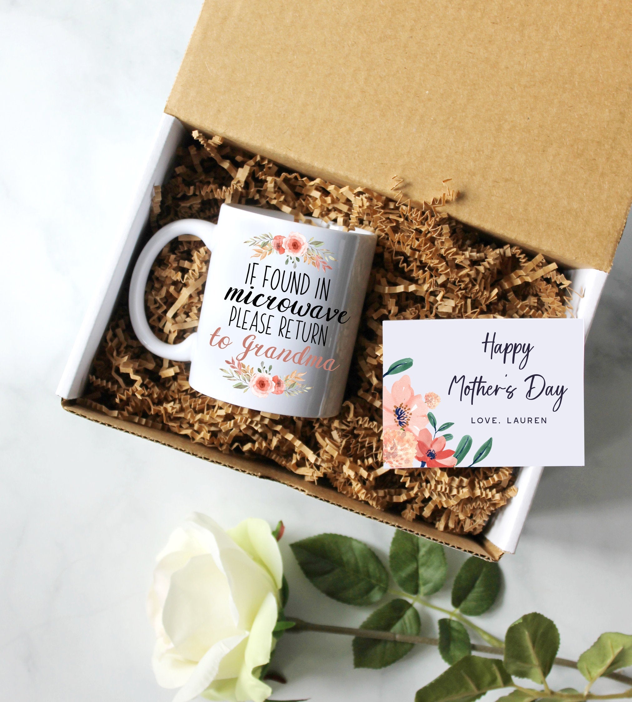 Personalized Mother's Day Gift Box | Gift for Nana, Grandma Gift Box, If Found In Microwave Please Return To Grandma, Funny Grandma Gift