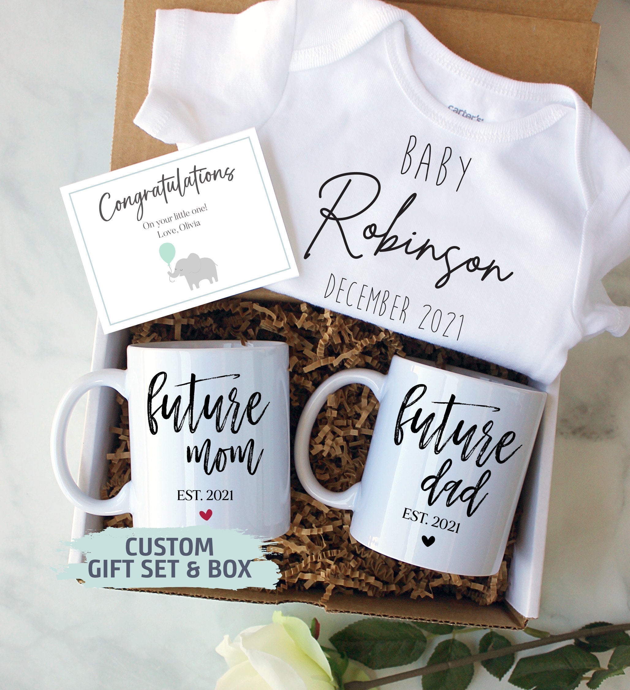 Expecting Parents Gift Box | New Parents Gift Set, Baby Announcement, New Mom Mug, New Dad Gift, Pregnancy Reveal, Baby Shower Gift Box