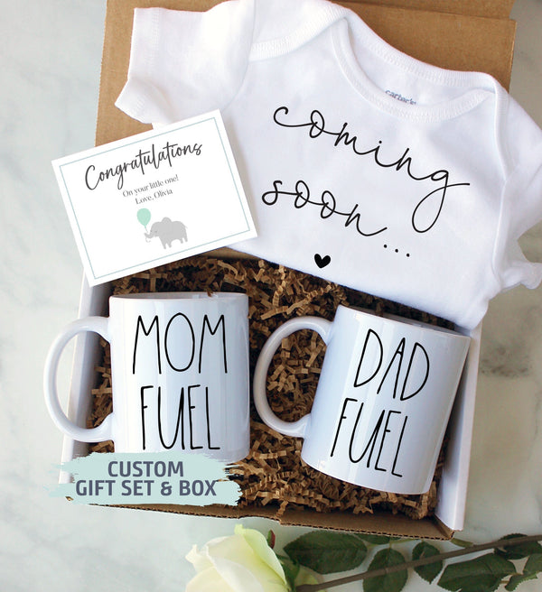 Expecting Parents Gift Box | New Parents Gift Set, Baby Announcement, Mom Fuel Mug, Quarantine Baby, Pregnancy Reveal, Baby Shower Gift Box