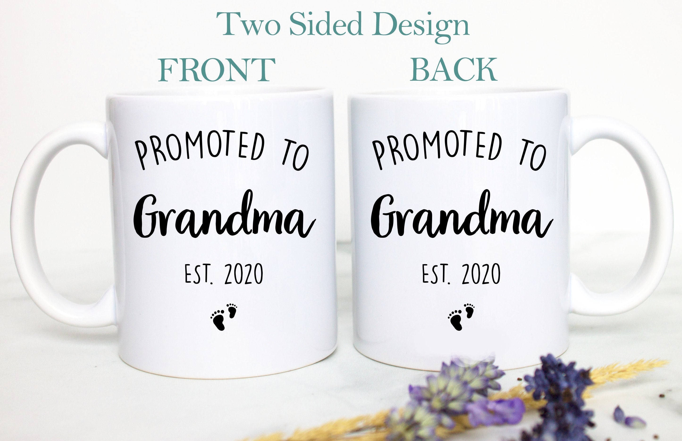 Promoted to Grandpa and Grandma Individual OR Mug Set, Baby Announcement, New Grandparents Mug, New Grandpa, Pregnancy, Grandparents Gift