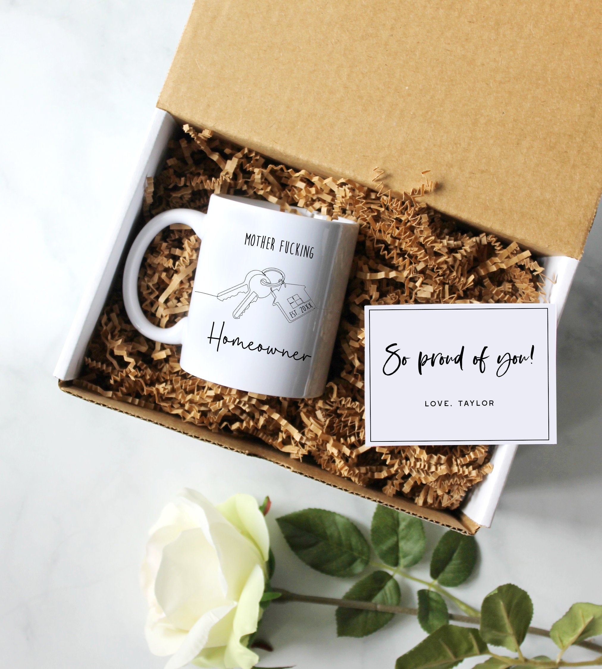 Personalized New Homeowner Gift Box | New Home Gift, Funny Housewarming Gift Ideas, Housewarming Party, Home Owner Gift, Homeowner Mug