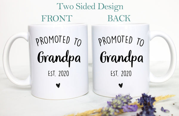 Promoted to Grandpa and Grandma Individual OR Mug Set, Baby Announcement, New Grandparents Mug, New Grandpa, Pregnancy, Grandparents Gift