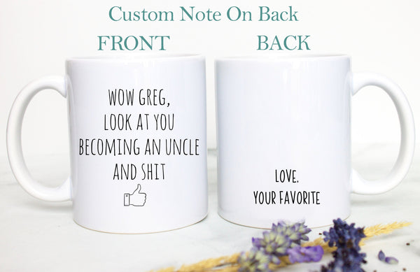 Promoted to Aunt and Uncle Individual OR Mug Set, Wow Look At You Becoming An Uncle Aunt, New Aunt Mug, New Uncle Gift, Baby Announcement