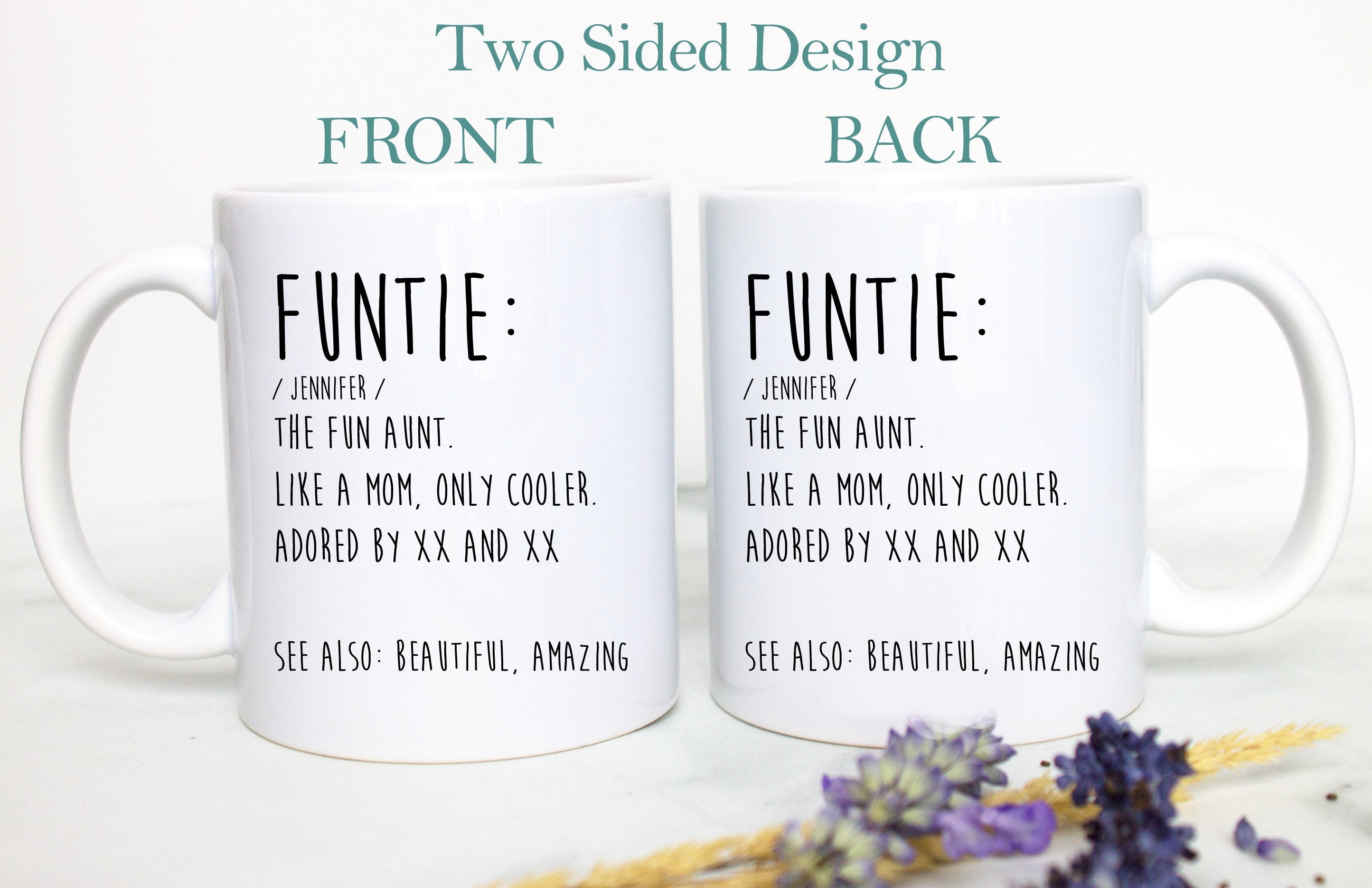 Funtie Gift, Best Aunt Gift, Gift for Her, New Aunt Gift, Baby Announcement, Funtie Mug, Custom Mug for Aunt, Christmas Gift, Aunt Birthday