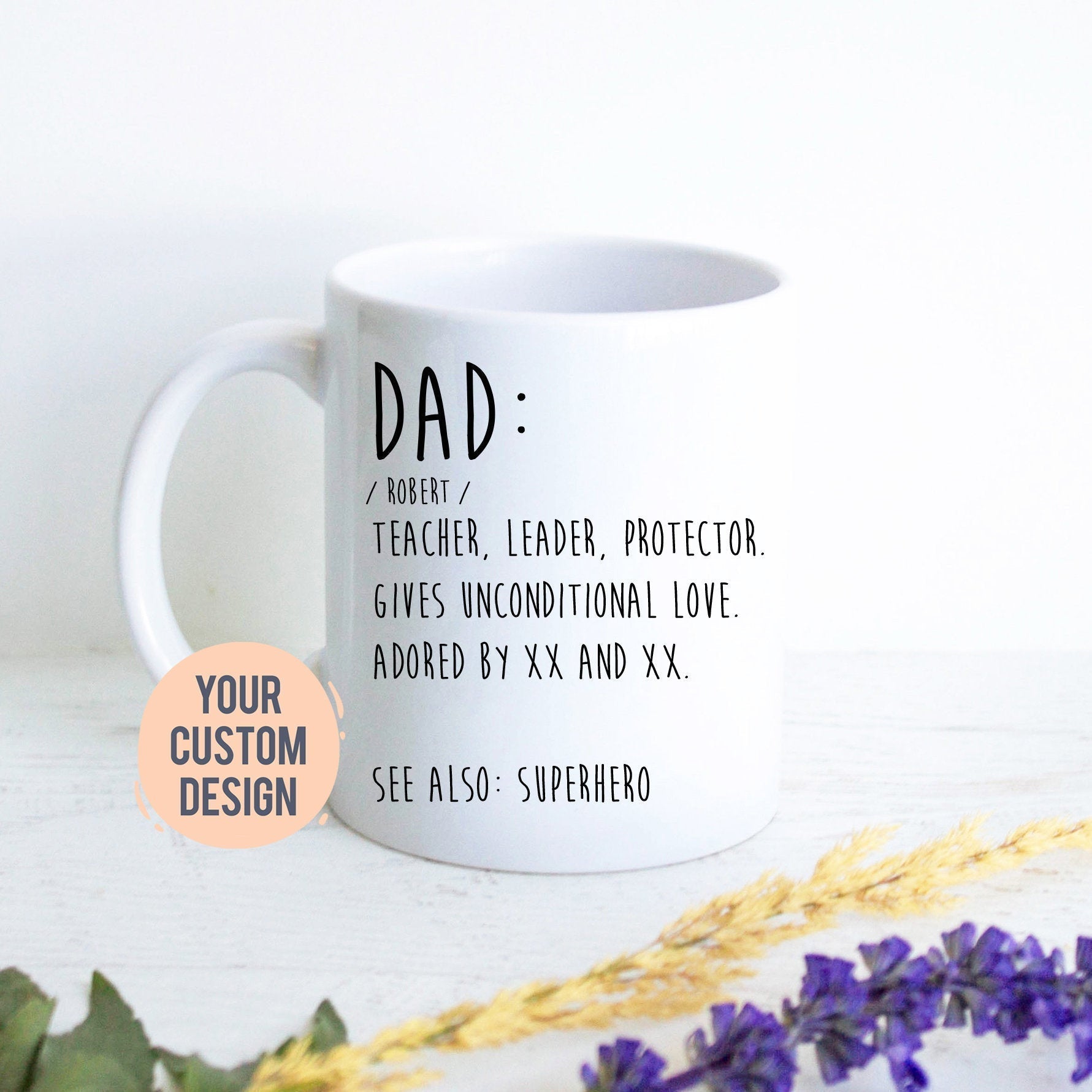 Father's Day Gift, Dad Definition, Custom Dad Name Gift, Best Dad, Custom Funny Gift for Dad, Christmas Gift, Thank You Dad, Funny Dad Gift