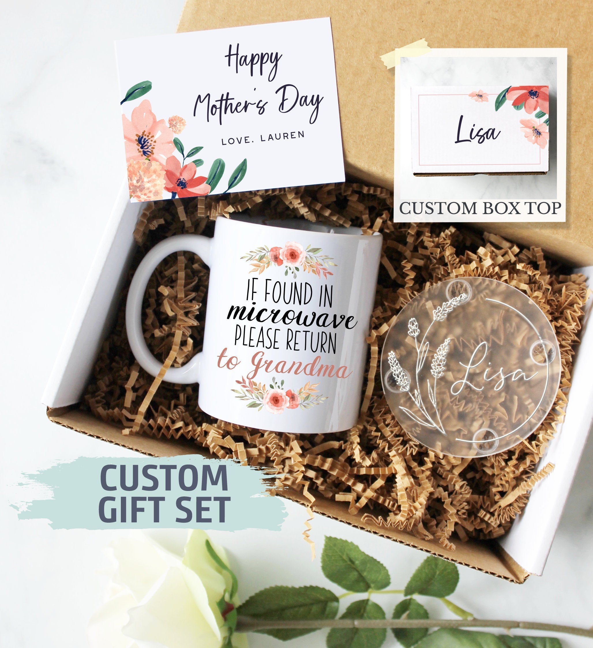 Personalized Mother's Day Gift Box | Gift for Nana, Grandma Gift Box, If Found In Microwave Please Return To Grandma, Funny Grandma Gift