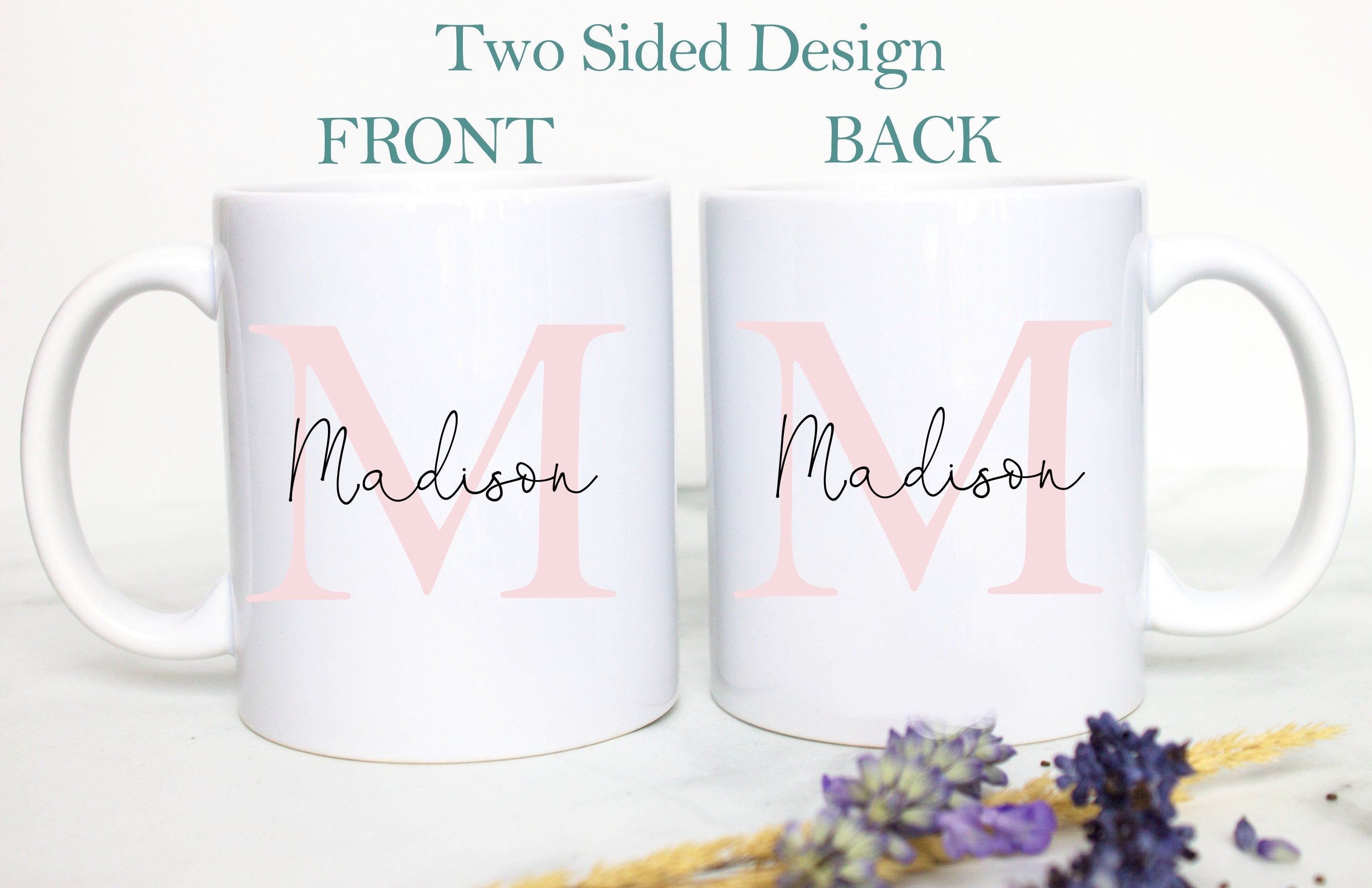 Personalized Name Initial on Mug, Custom Name Coffee Mug, Bridesmaid Gift, Initial Mug, Gift for Friend, Friend Birthday, Gift for Her