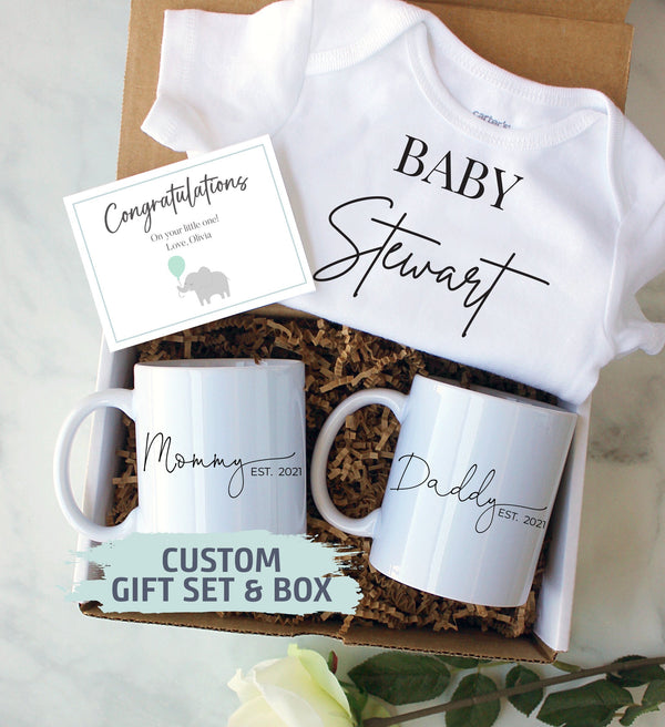 Expecting Parents Gift Box | New Parents Gift Set, Baby Announcement, New Mom Mug, New Dad Gift, Pregnancy Reveal, Baby Shower Gift Box