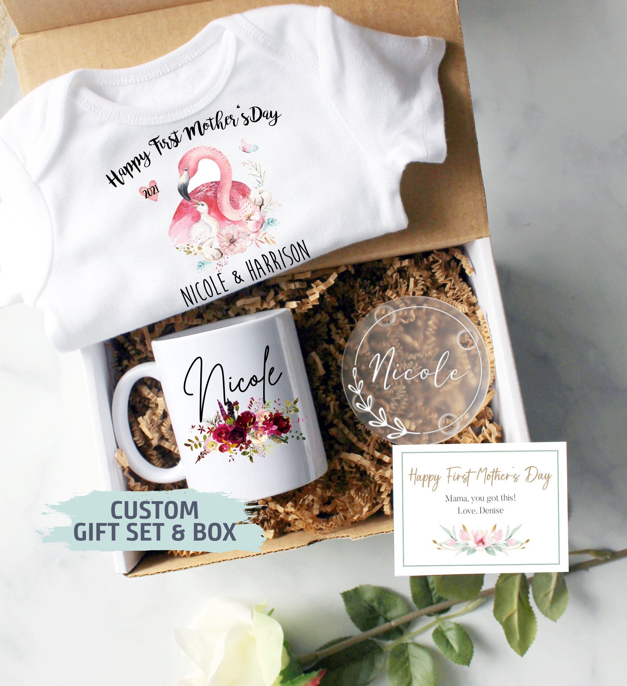 Custom First Mother's Day Gift Box | Baby Shower Gift, New Mom Gift,MOM Mug, First Time Mom Mug, Happy First Mother's Day Gift, New Mom Mug