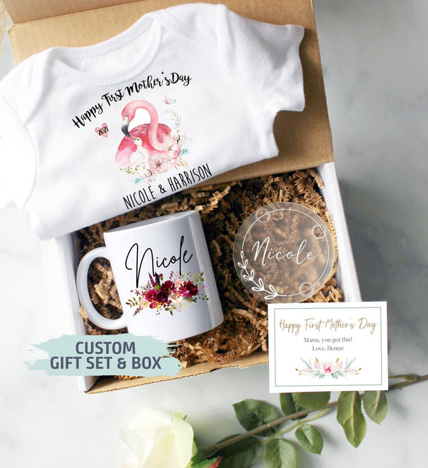 Custom First Mother&#39;s Day Gift Box | Baby Shower Gift, New Mom Gift,MOM Mug, First Time Mom Mug, Happy First Mother&#39;s Day Gift, New Mom Mug