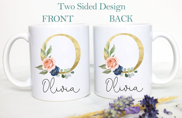 Personalized Name Initial on Mug, Custom Name Coffee Mug, Bridesmaid Gift, Initial Mug, Gift for Friend, Friend Birthday, Gift for Her