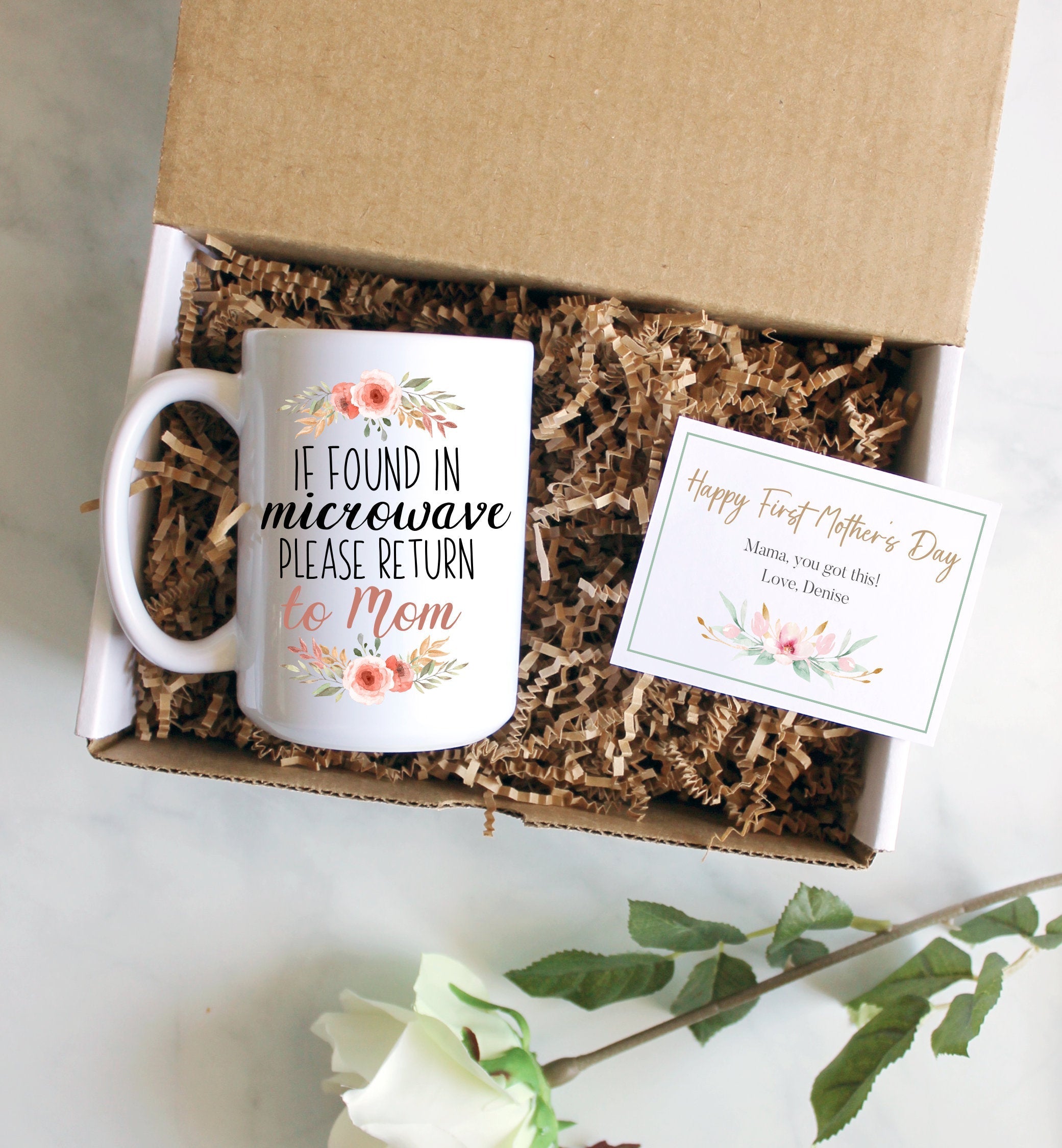 Custom First Mother's Day Gift Box | If Found in Microwave Please Return to Mom, New Mom Gift, First Time Mom Mug, Happy First Mother's Day