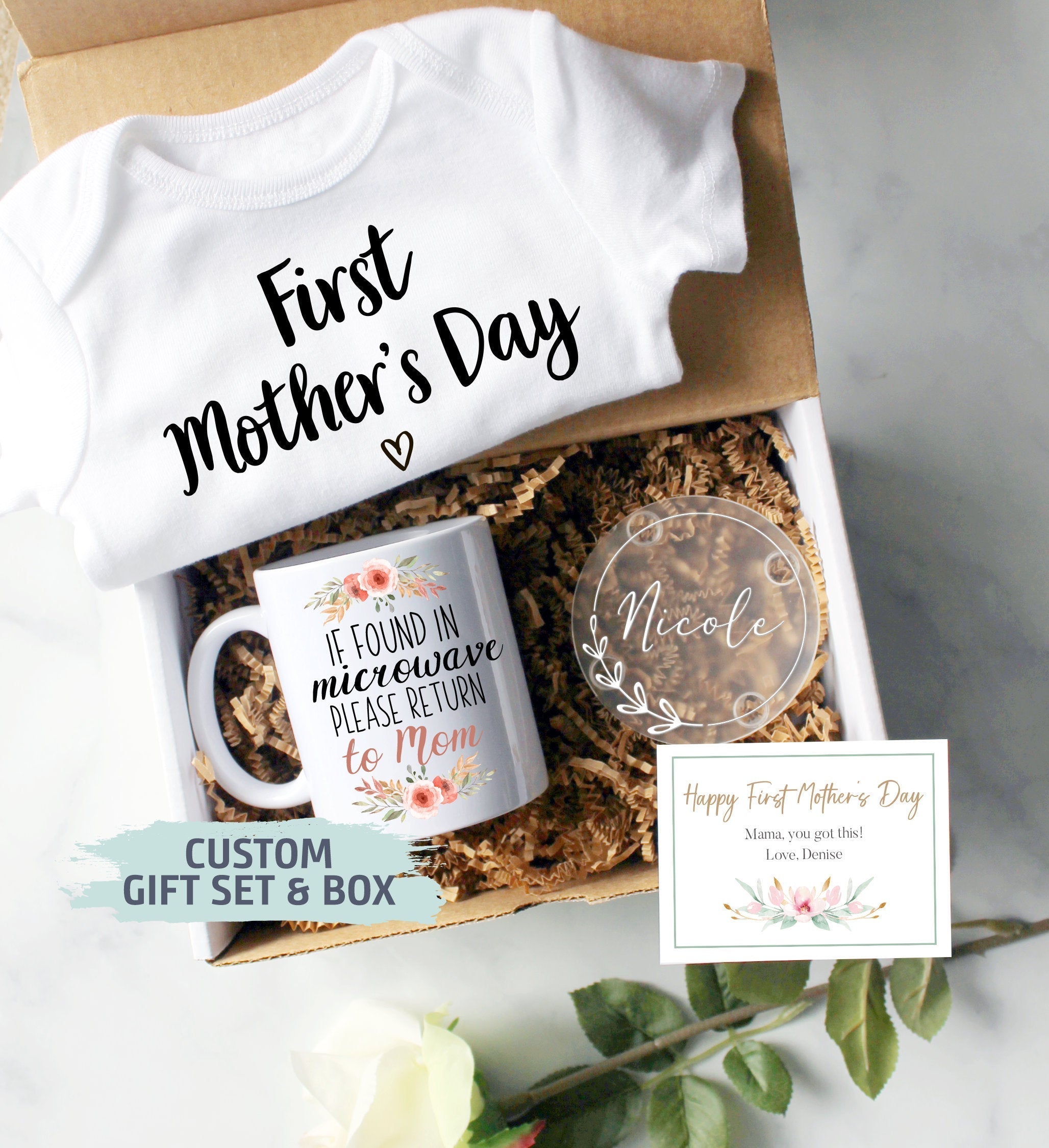 Custom First Mother's Day Gift Box | If Found in Microwave Please Return to Mom, New Mom Gift, First Time Mom Mug, Happy First Mother's Day