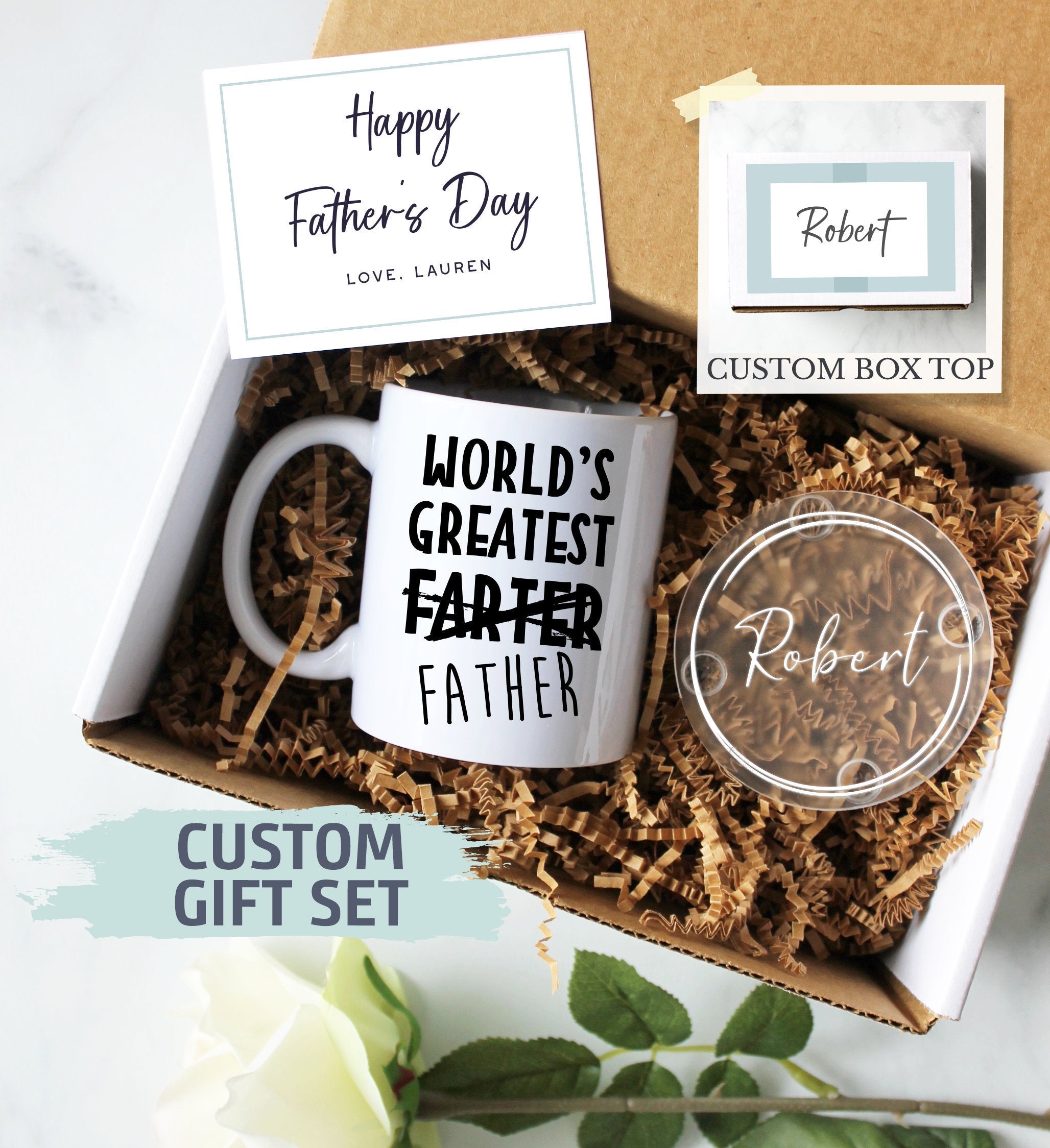 Personalized Father's Day Gift Box | World's Greatest Father Farter, Gift for Dad,Father's Day Gift Idea, Expecting Dad Gift, New Dad Gift