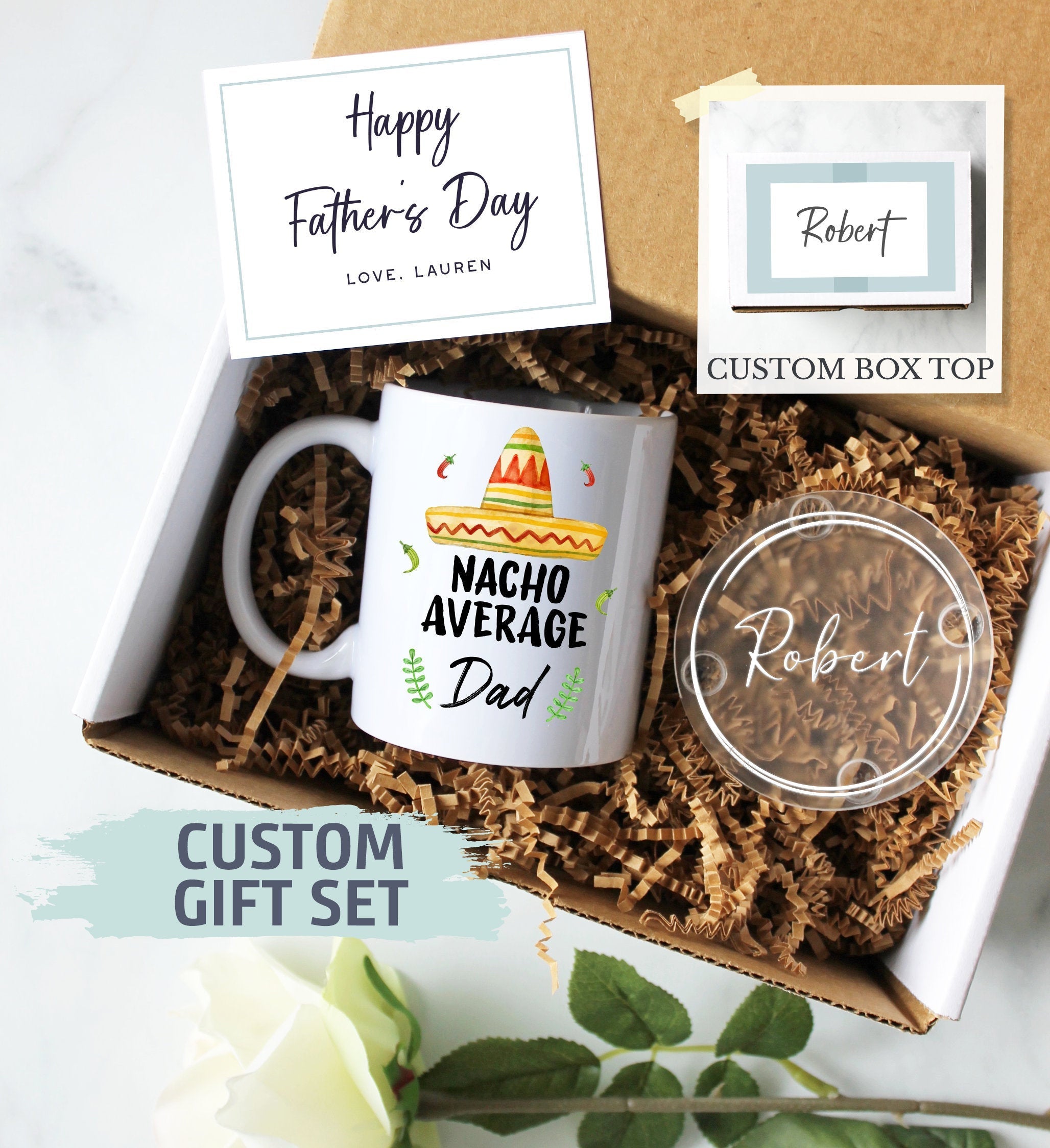 Personalized Father's Day Gift Box | Nacho Average Dad, Gift for Dad,Father's Day Gift Idea, Expecting Dad Gift, New Dad Gift, Best Dad Ever