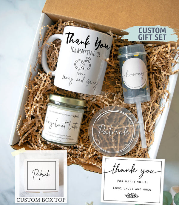 Personalized Officiant Gift Box | Thank you for Marrying Us, Wedding Officiant Gift Set, Wedding Officiant Gift Idea, Pastor Care Package