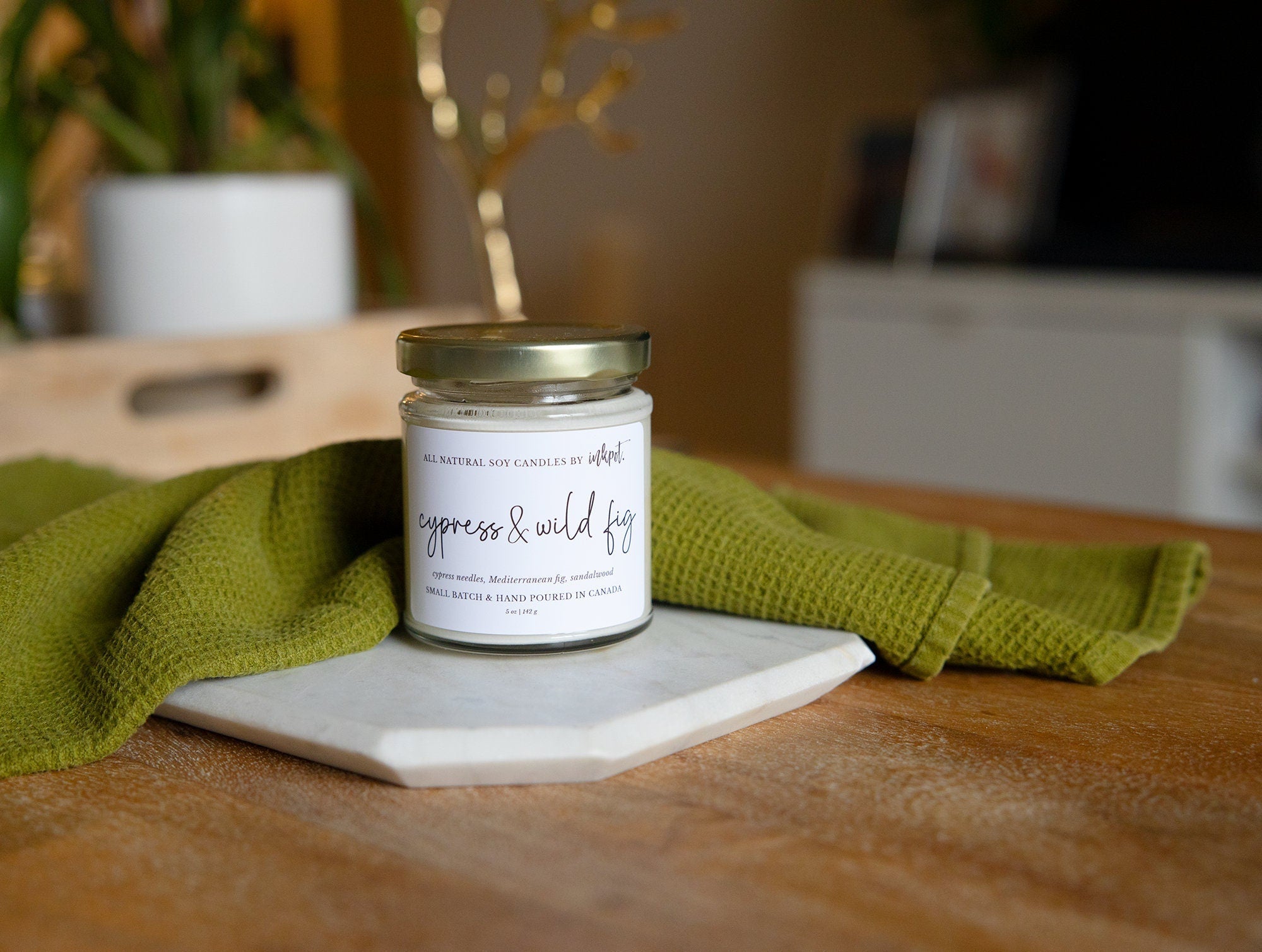 Cypress and Wild Fig Soy Candle | 5oz. Handmade Soy Wax Candle, Hand Poured Candle, Birthday Gift, Housewarming Gift, Home Decor