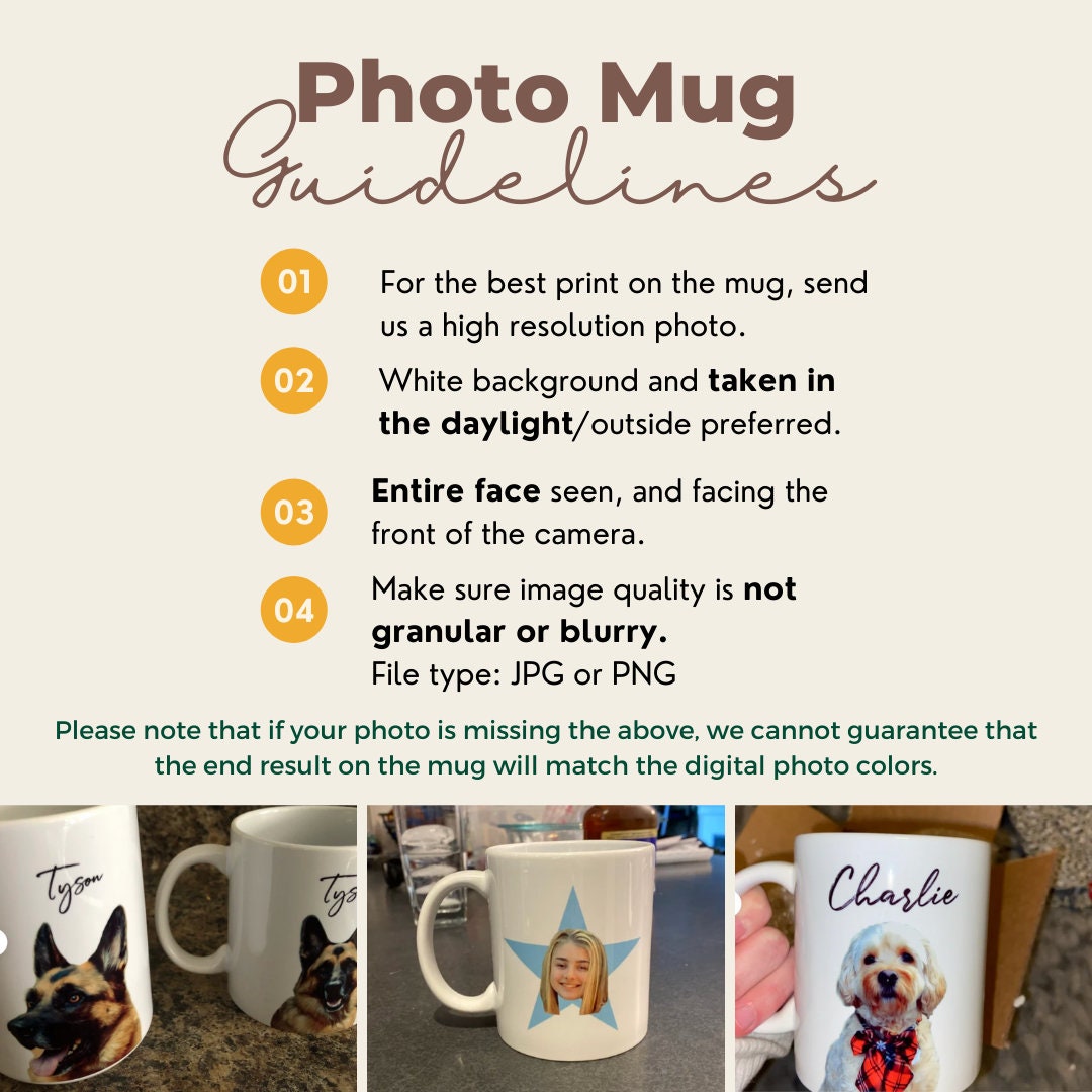 Custom Dog Mug, Pet Portrait, Personalized Dog Lovers Mug, Dog Owner Gift, Dog Mom, Dog Dad, Gift for Dog Photo Mug, Pet Loss, Dog Memorial