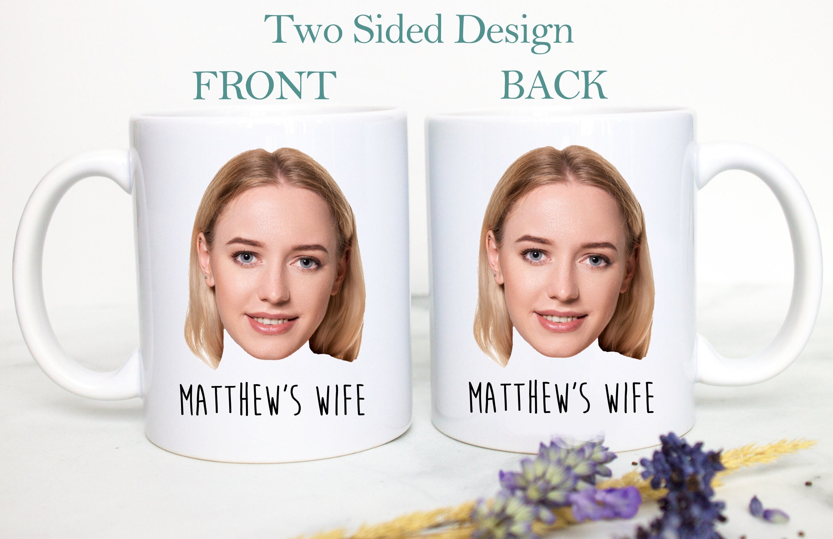 Custom Husband Wife Face PhotoIndividual OR Mugset | Personalized Photo Mug, Christmas Gift, Wedding Gift, Couples Gift, Anniversary Gift