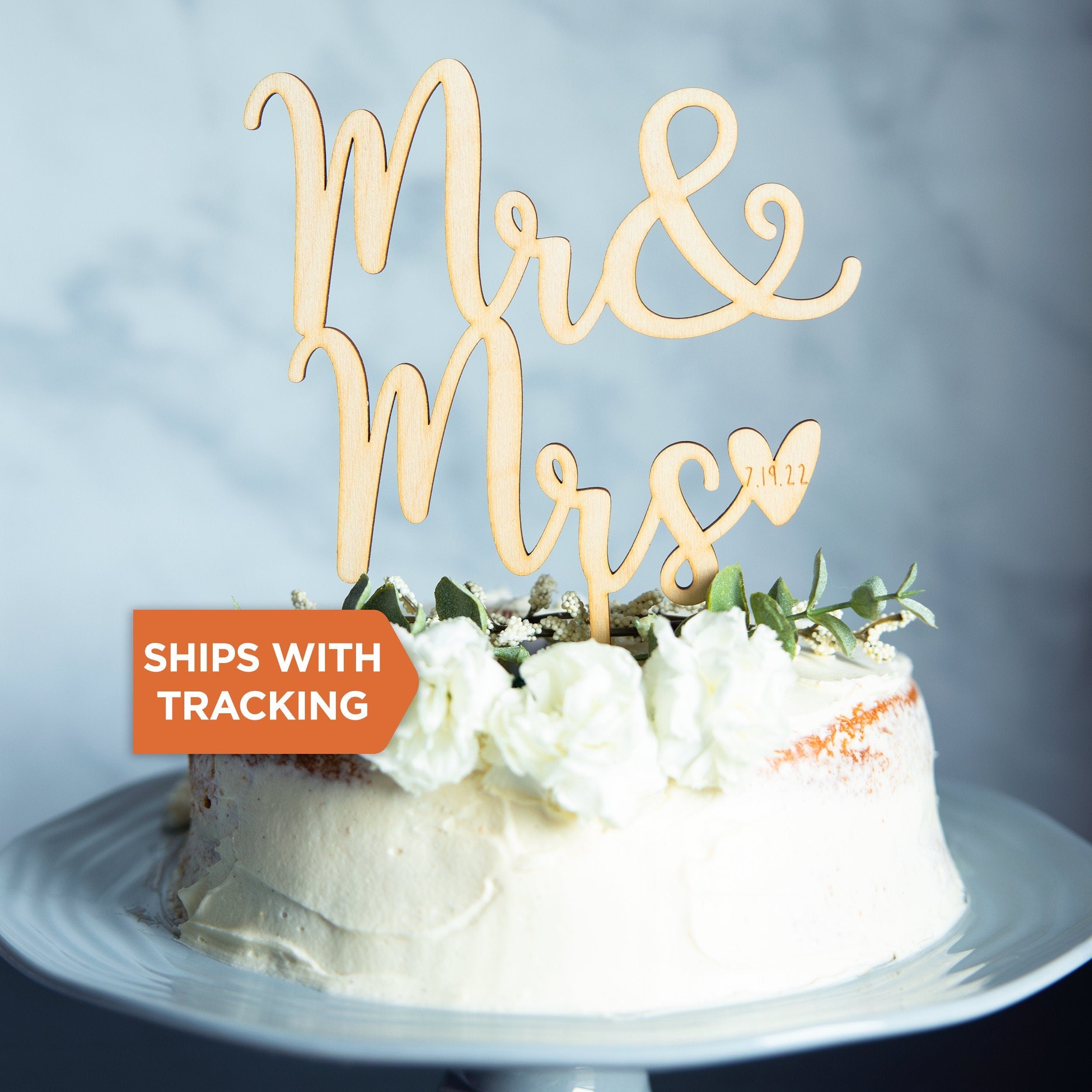 Mr and Mrs Cake Topper