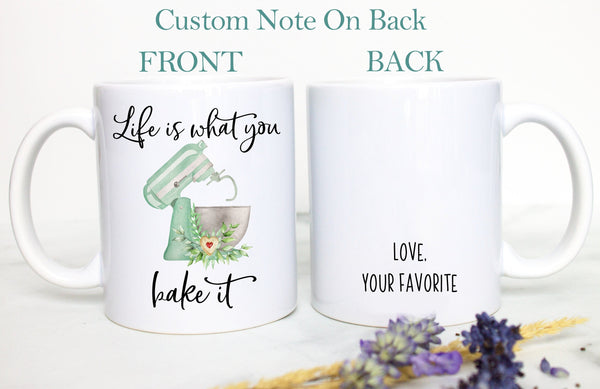 Custom Mug For Baker | Life is What You Bake It Mug, Funny Gift for Baker, Baking Mug for Her, Pastry Chef Gift, Personalized Baking Mug