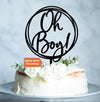 Oh Boy Baby Shower Cake Topper | Oh Baby Cake Topper, Rustic Wood Acrylic Cake Topper, Baby Shower Decoration, Gender Reveal Topper,New Baby