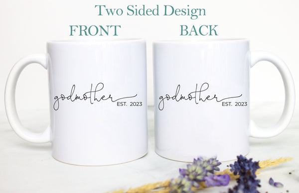 Godfather and Godmother Individual OR Mug Set | Promoted to Godmother, Godfather Gift, Custom Godparent Mug, Godfather Mug Godmother Gift