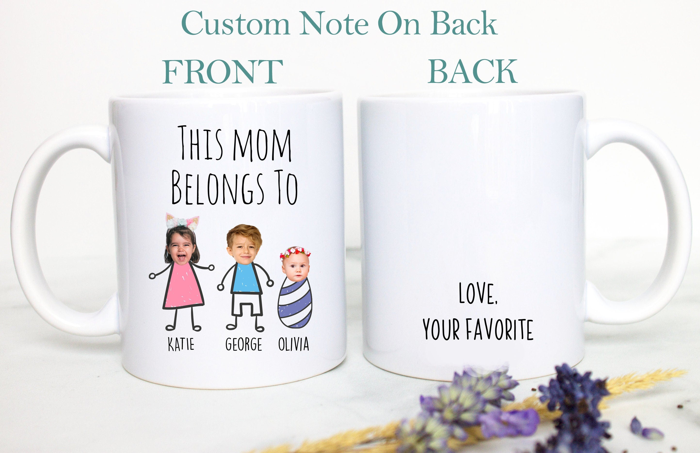 Custom Baby Face Photo Gift For Mom Dad Individual OR Mugset
