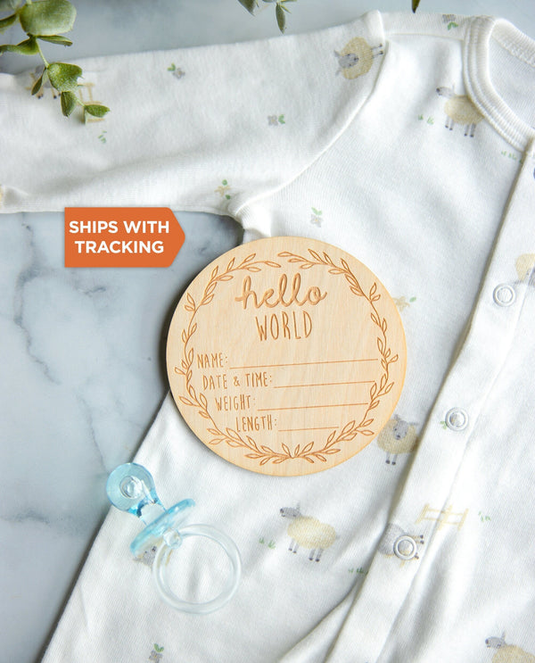 Baby Birth Announcement - Hello World