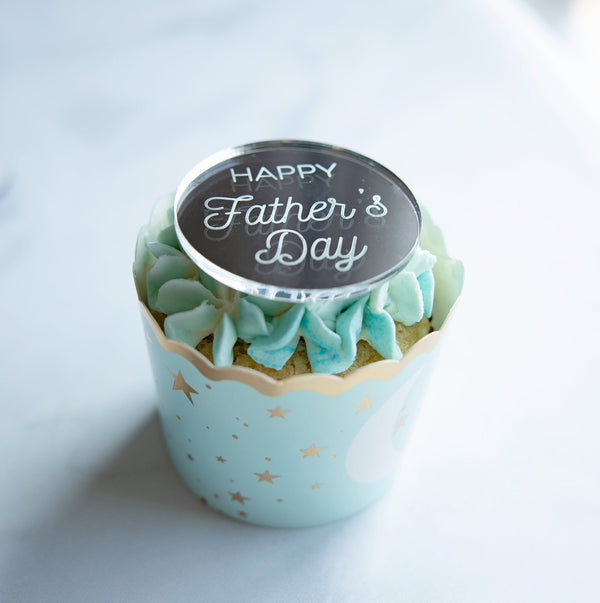 Happy Father's Day Cupcake Topper | Personalized Father's Day Wood Acrylic Cupcake Topper, Custom Father's Day Cupcake Topper,Cake Charm