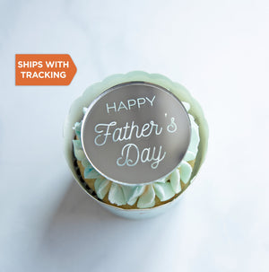 Happy Father's Day Cupcake Topper | Personalized Father's Day Wood Acrylic Cupcake Topper, Custom Father's Day Cupcake Topper,Cake Charm