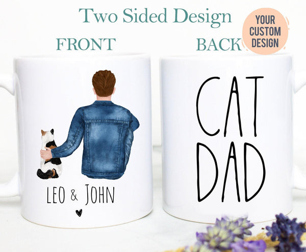 Custom Cat Dad - White Ceramic Mug